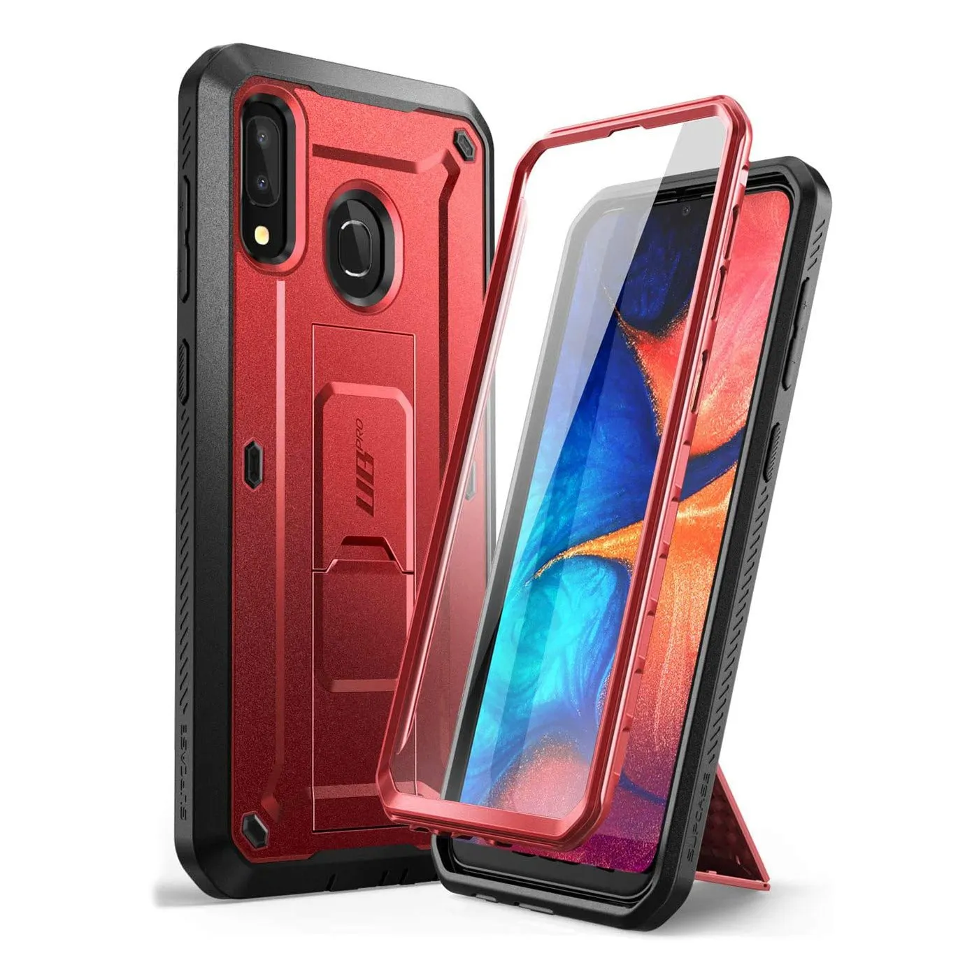 Premium Quality Galaxy A20 / A30 Unicorn Beetle Pro Rugged Holster Case-Metallic Red  Almost Gone!