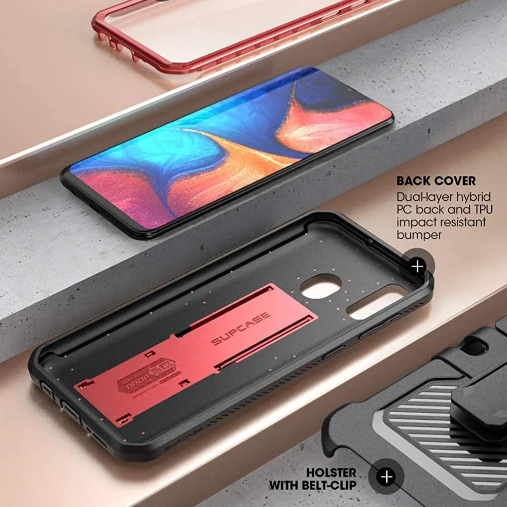 Premium Quality Galaxy A20 / A30 Unicorn Beetle Pro Rugged Holster Case-Metallic Red  Almost Gone!