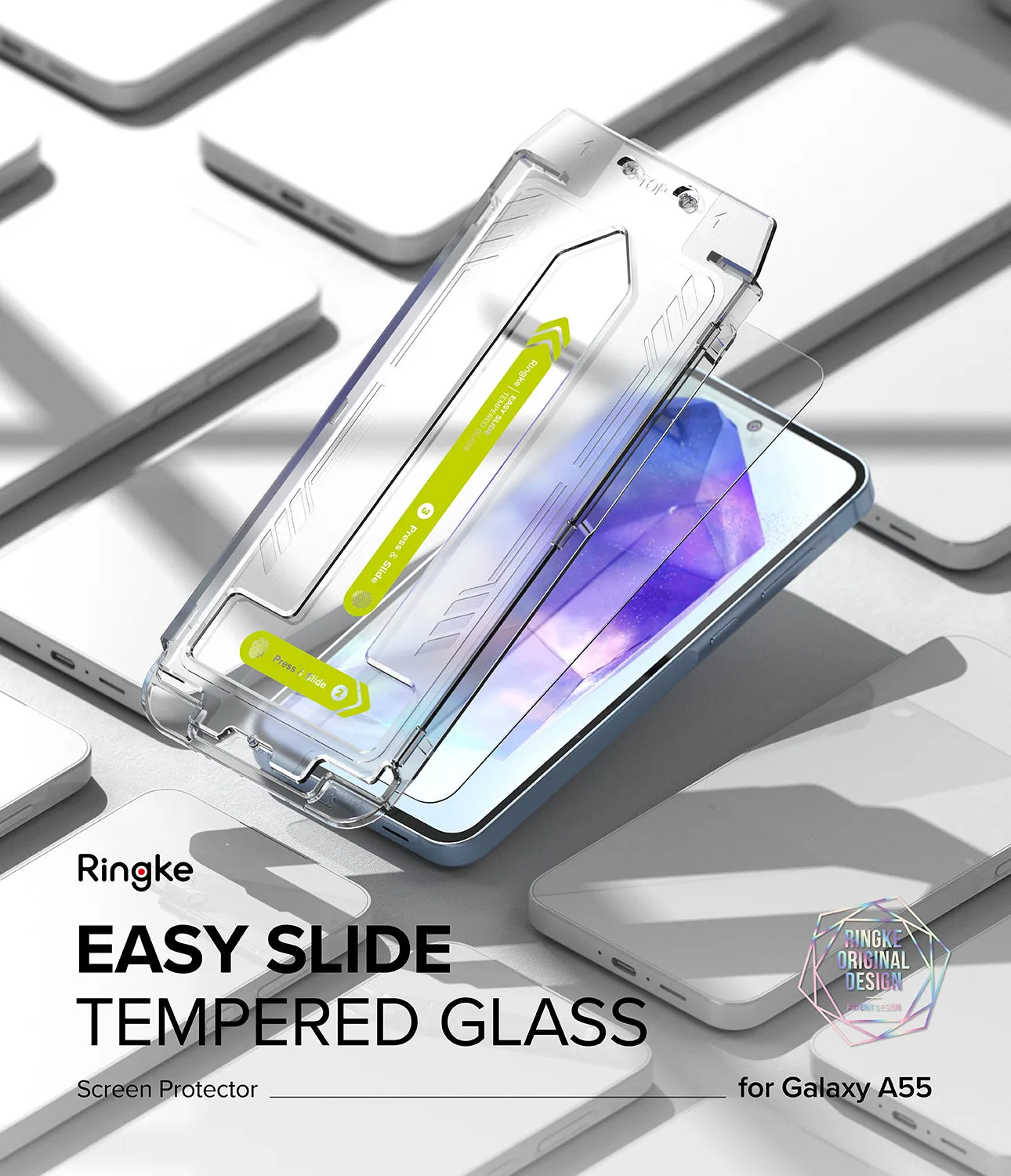 Premium Quality Galaxy A55 Screen Protector | Easy Slide Tempered Glass  Ends Soon!