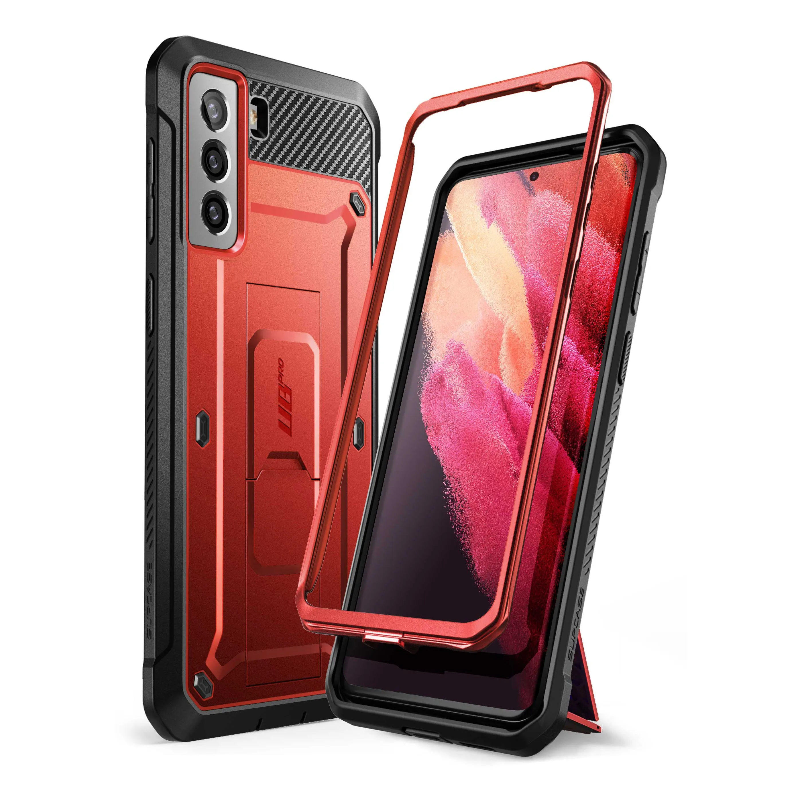 Premium Quality Galaxy S21 Plus Unicorn Beetle Pro Rugged Case-Metallic Red  Stylish & Comfortable