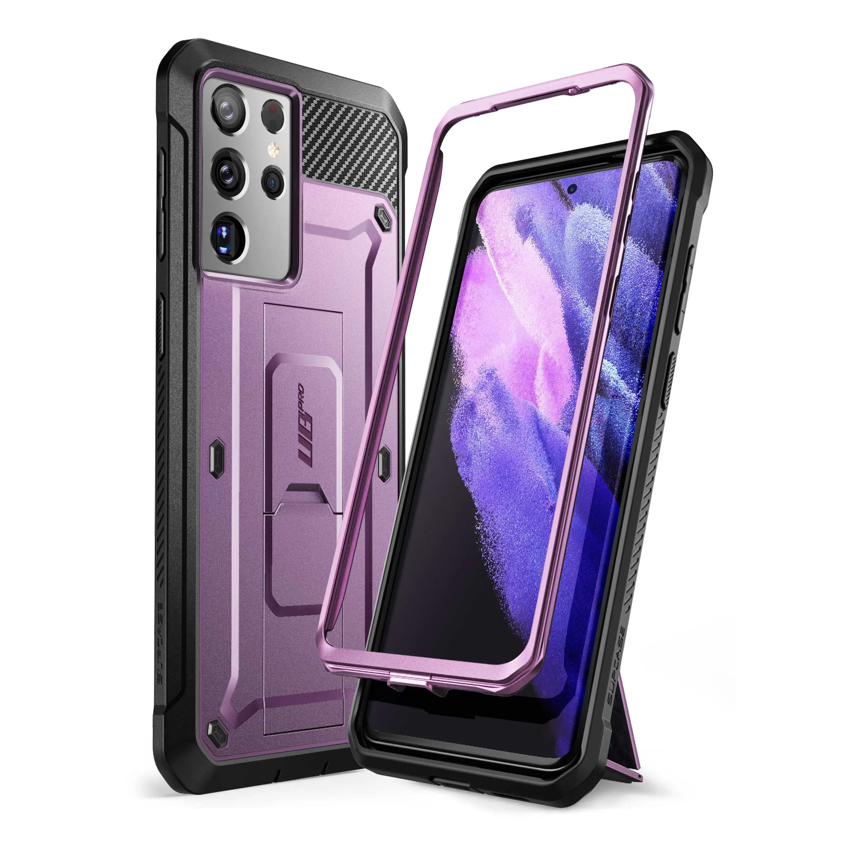 Premium Quality Galaxy S21 Ultra Unicorn Beetle Pro Rugged Case-Metallic Purple  Going Fast!