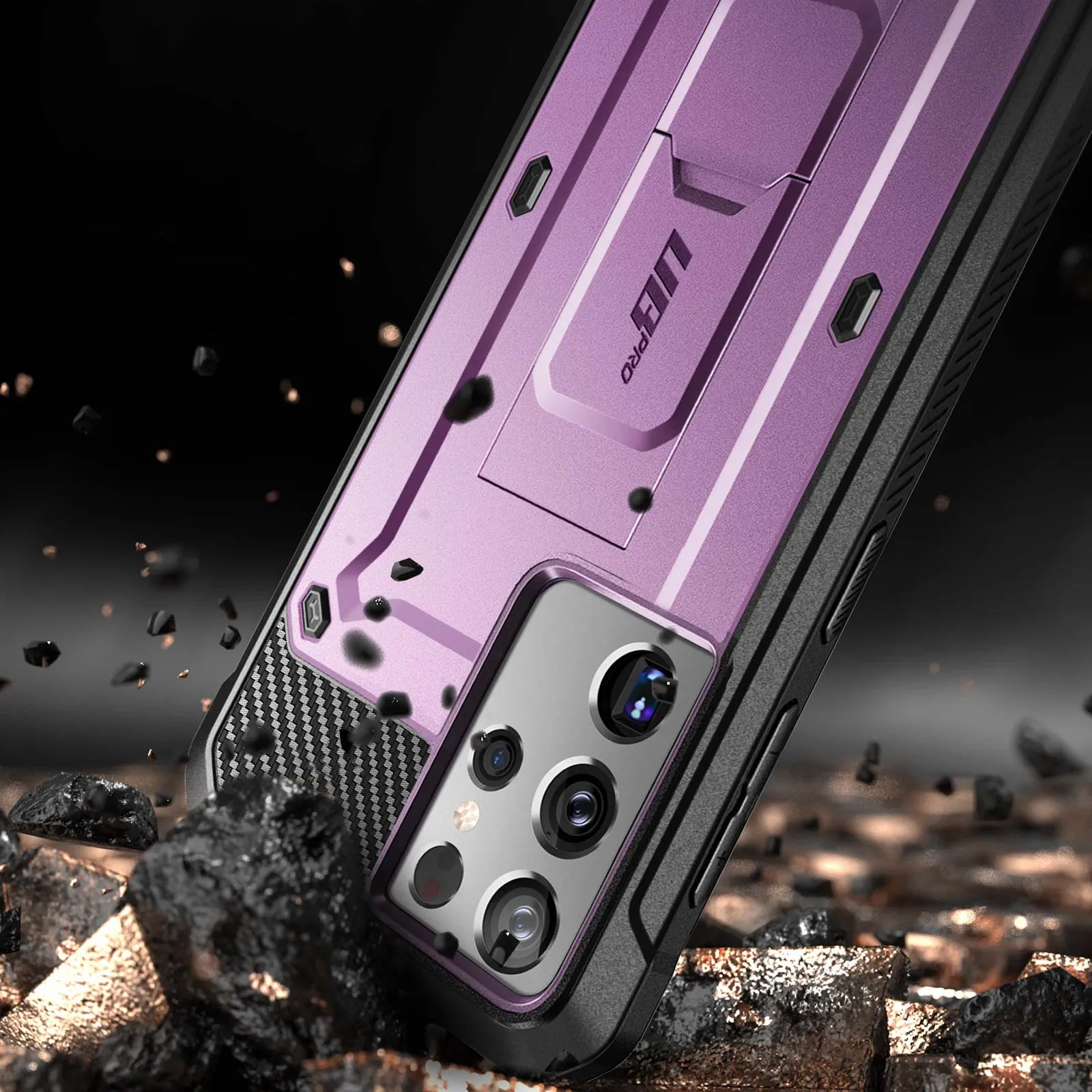 Premium Quality Galaxy S21 Ultra Unicorn Beetle Pro Rugged Case-Metallic Purple  Going Fast!