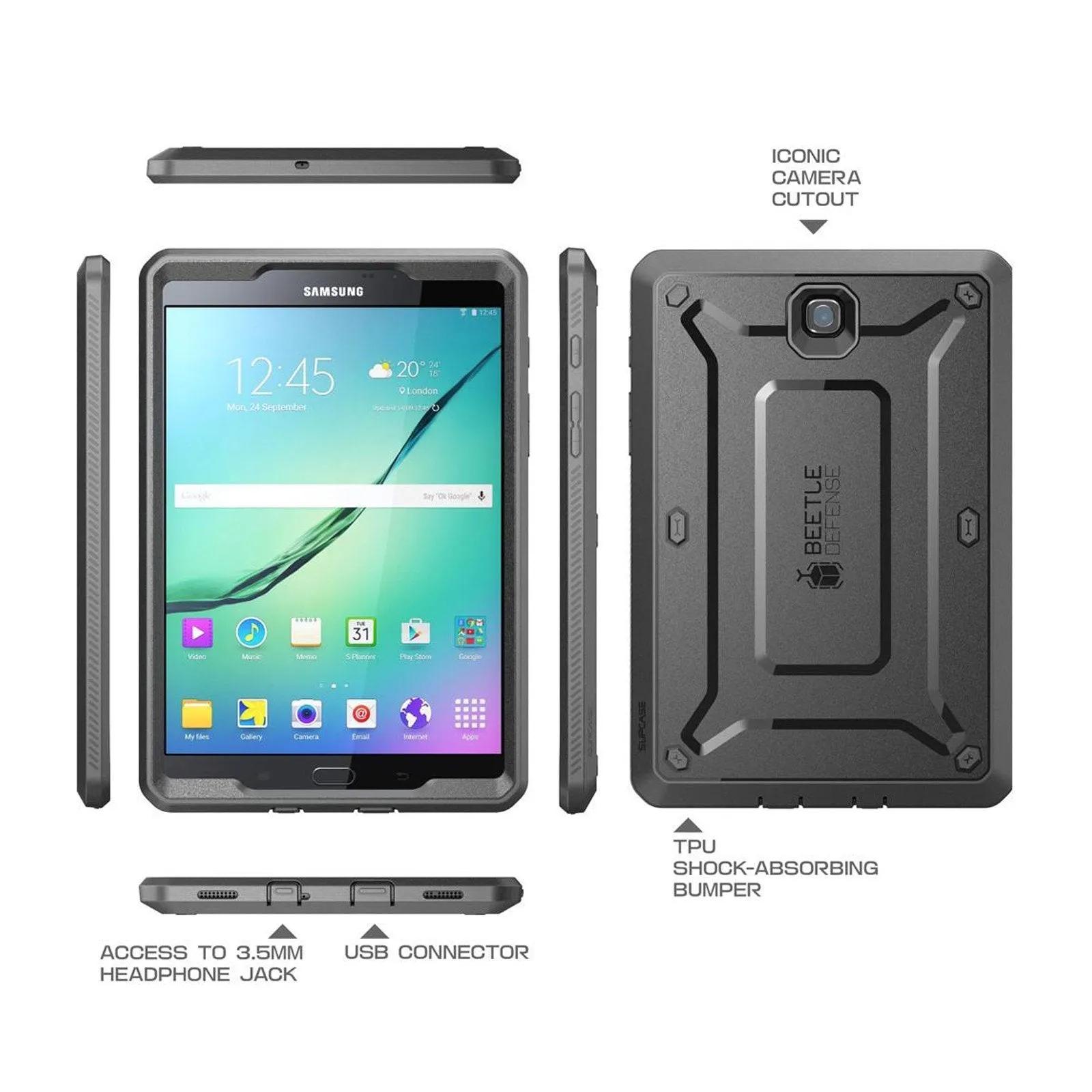 Premium Quality Galaxy Tab S2 8 inch (2015) Unicorn Beetle Pro Full-Body Protective Case-Black  Limited Stock!