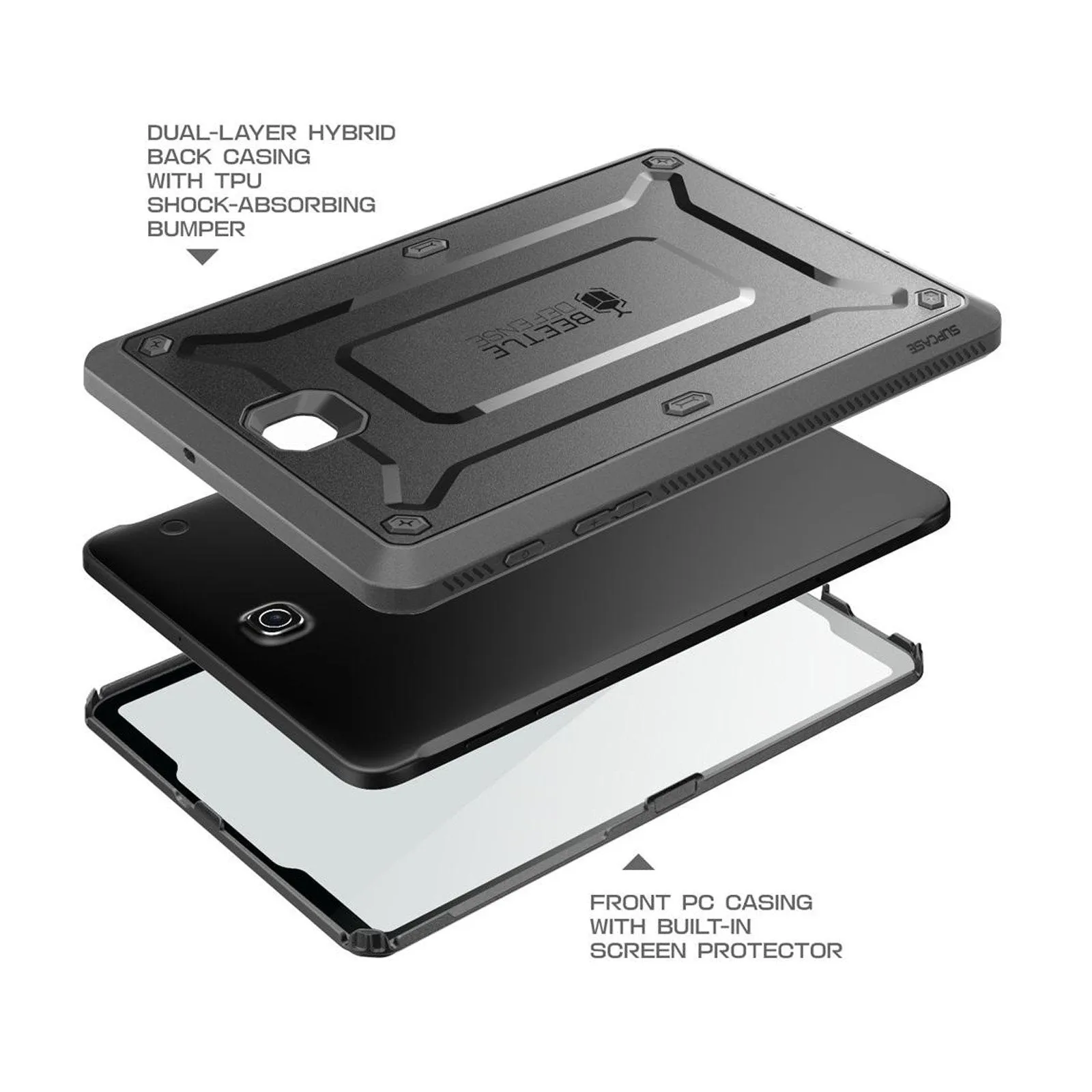 Premium Quality Galaxy Tab S2 8 inch (2015) Unicorn Beetle Pro Full-Body Protective Case-Black  Limited Stock!