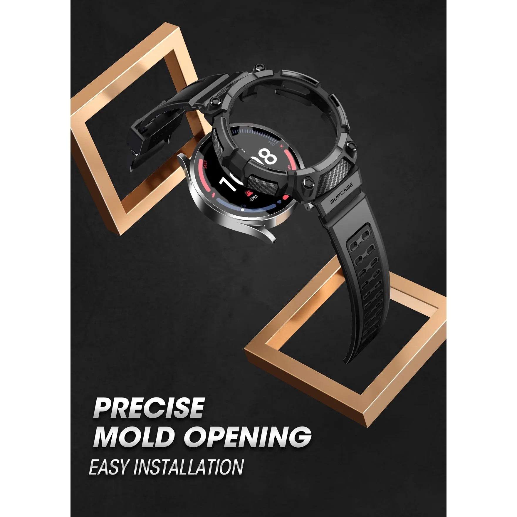 Premium Quality Galaxy Watch5 Pro 45mm Unicorn Beetle PRO Wristband Case-Black  Last Few Pieces!