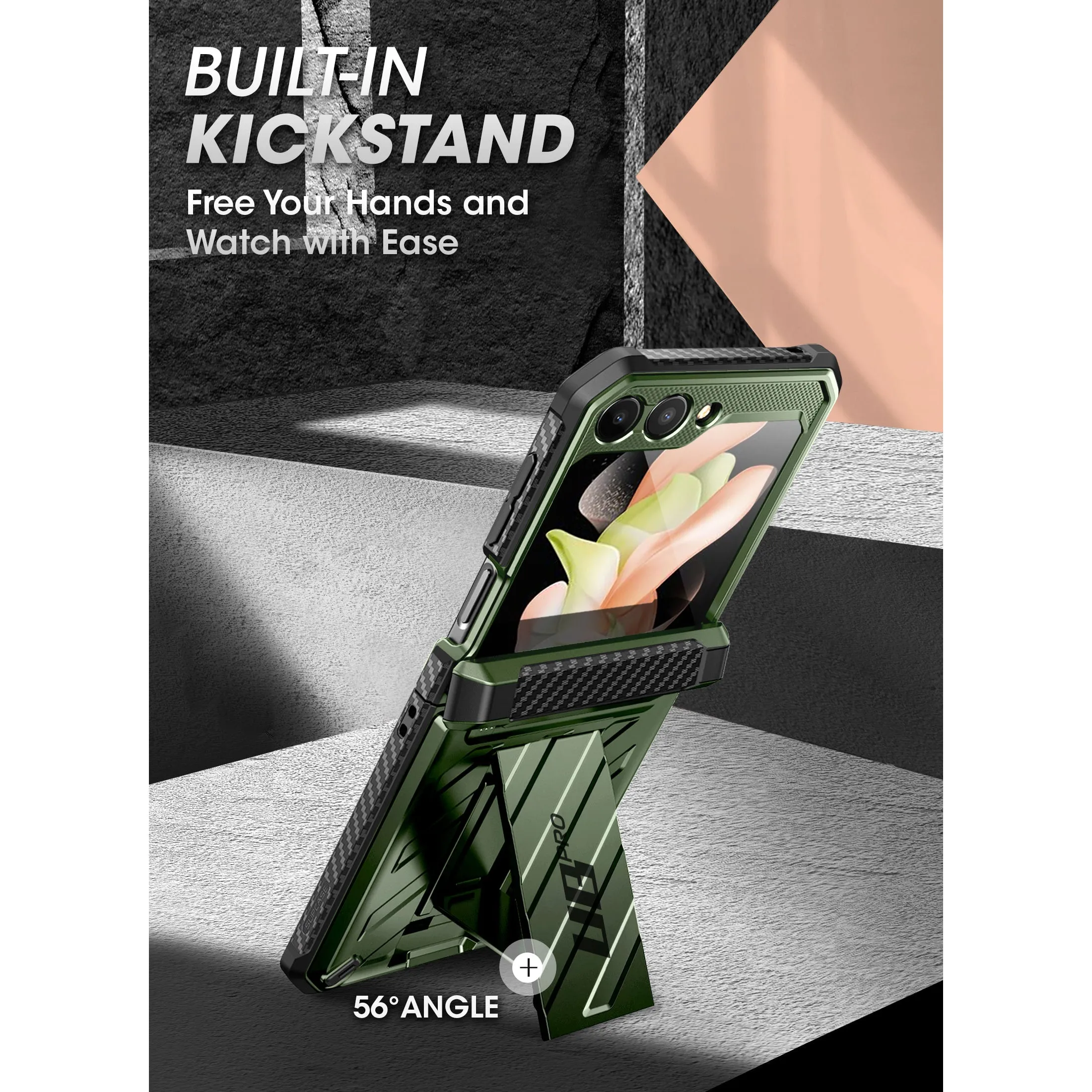 Premium Quality Galaxy Z Flip5 Unicorn Beetle PRO Rugged Case with Belt Clip-Dark Green  Almost Sold Out!
