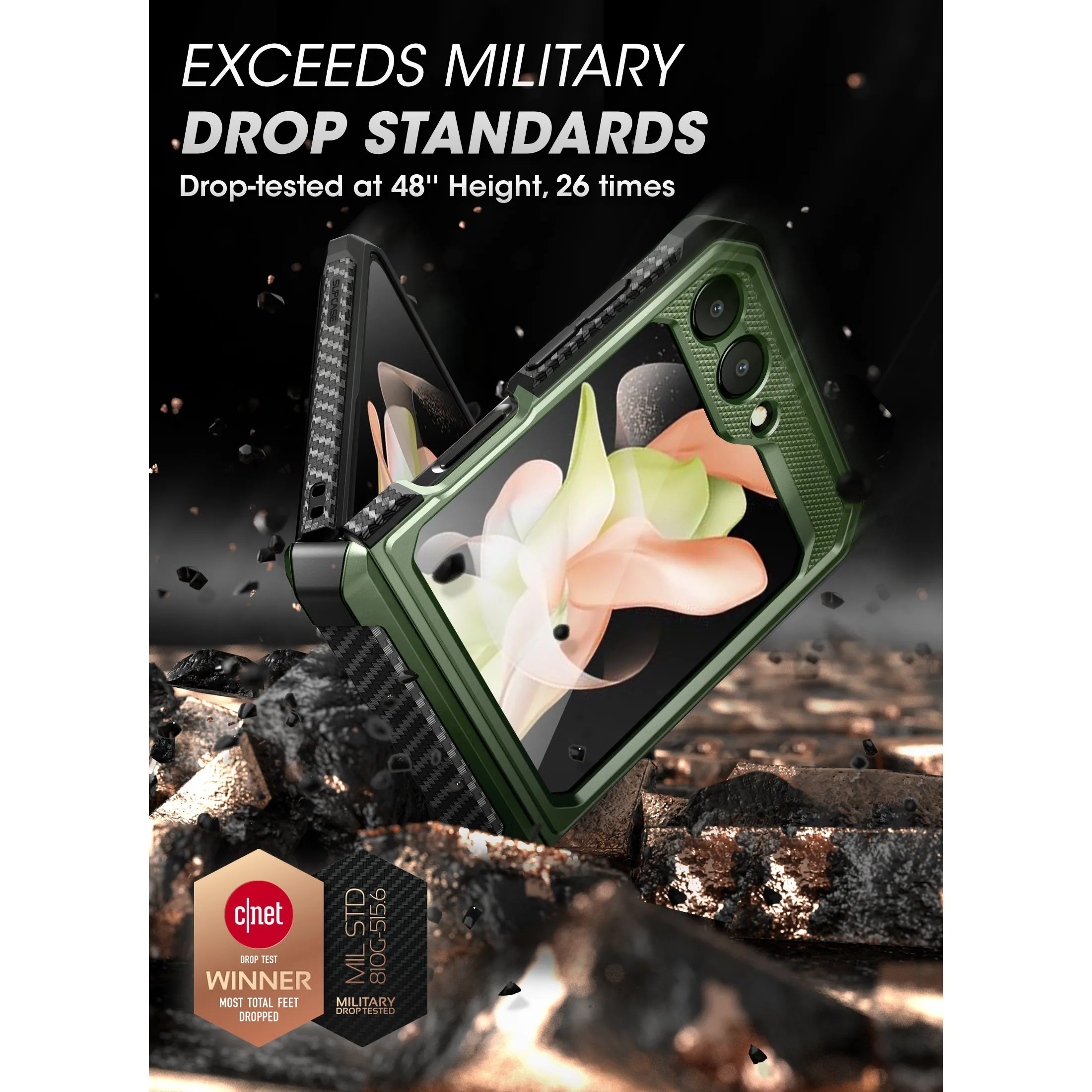 Premium Quality Galaxy Z Flip5 Unicorn Beetle PRO Rugged Case with Belt Clip-Dark Green  Almost Sold Out!