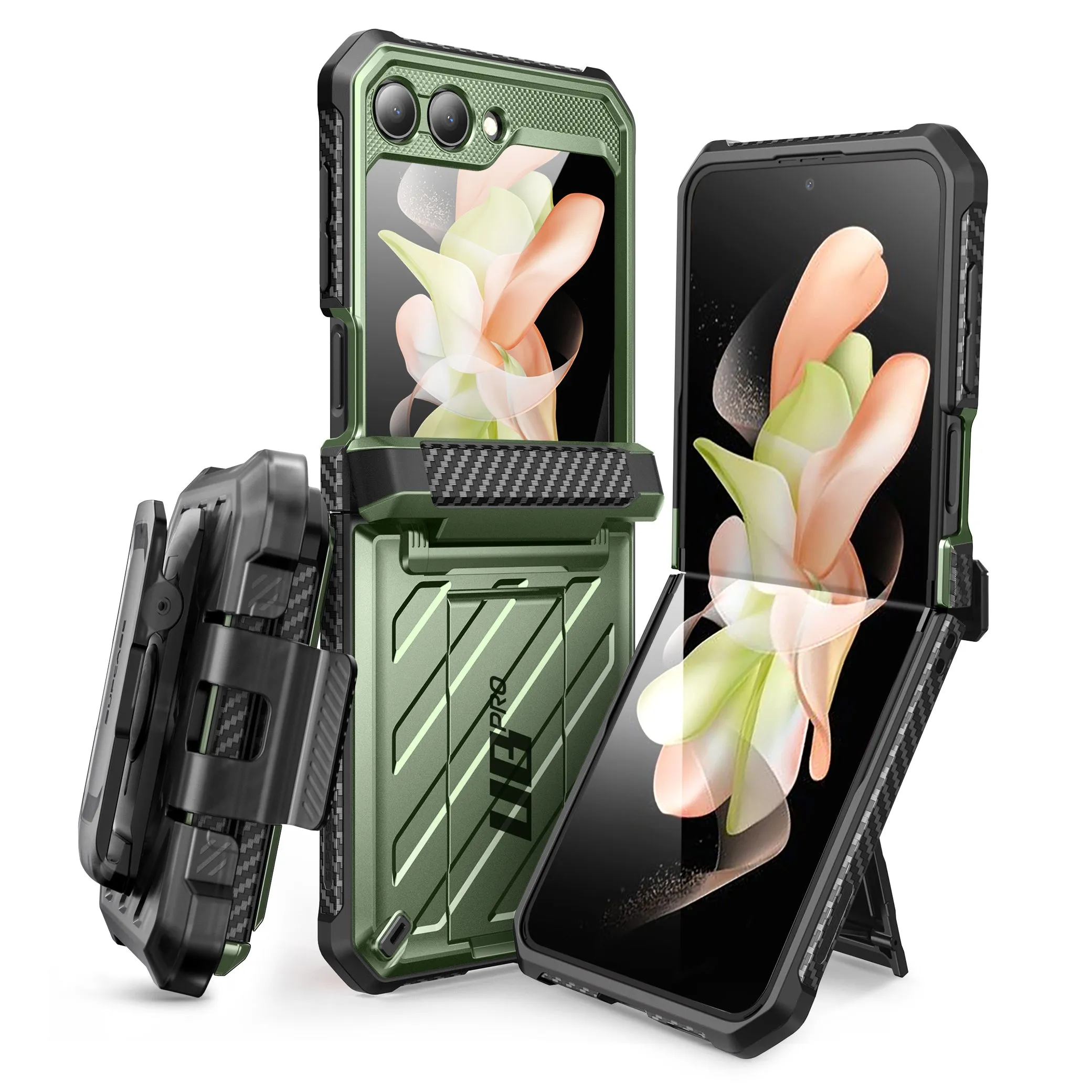 Premium Quality Galaxy Z Flip5 Unicorn Beetle PRO Rugged Case with Belt Clip-Dark Green  Almost Sold Out!