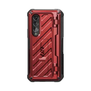 Premium Quality Galaxy Z Fold4 Unicorn Beetle PRO Rugged Case with S-Pen Holder-Metallic Red  Going Fast!