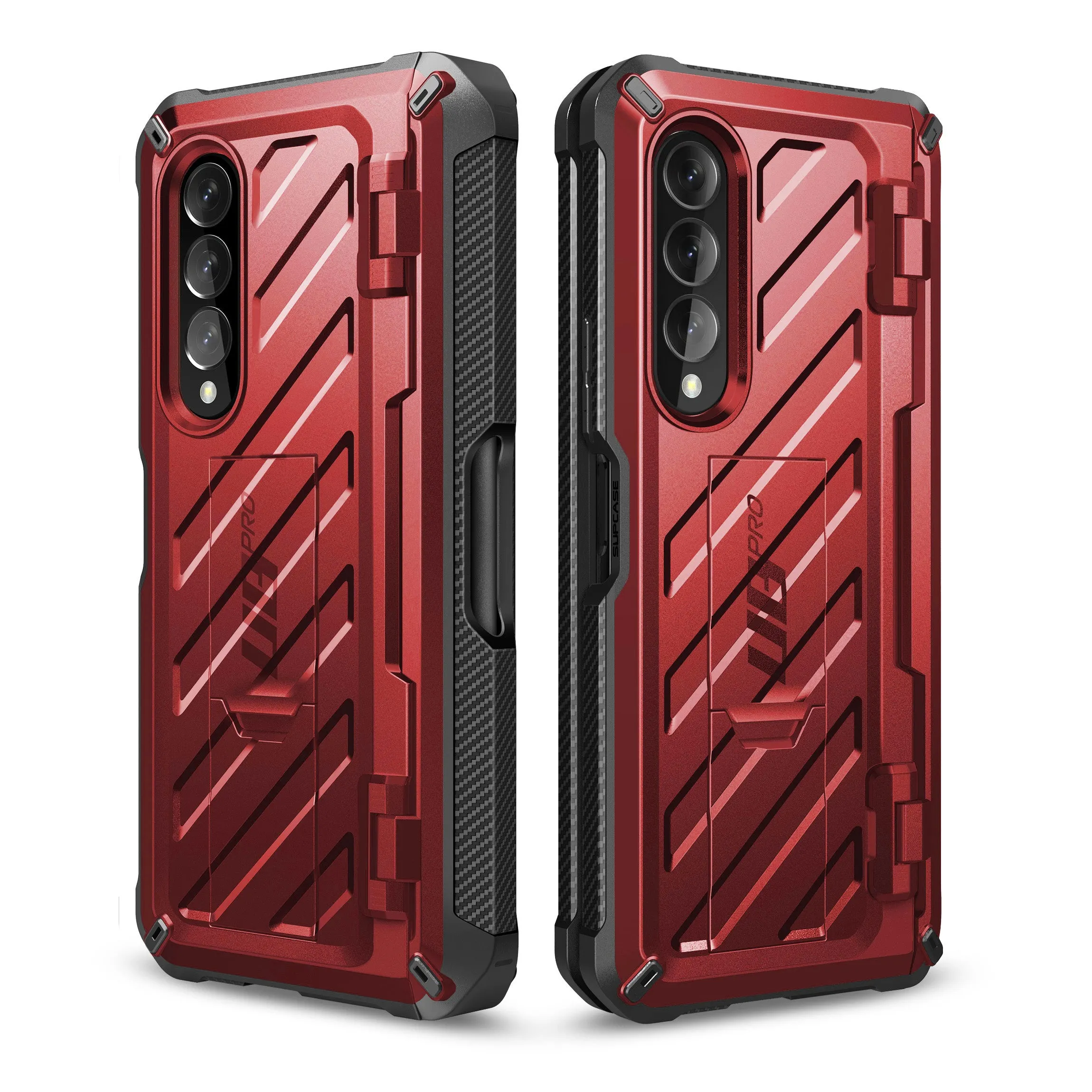 Premium Quality Galaxy Z Fold4 Unicorn Beetle PRO Rugged Case with S-Pen Holder-Metallic Red  Going Fast!