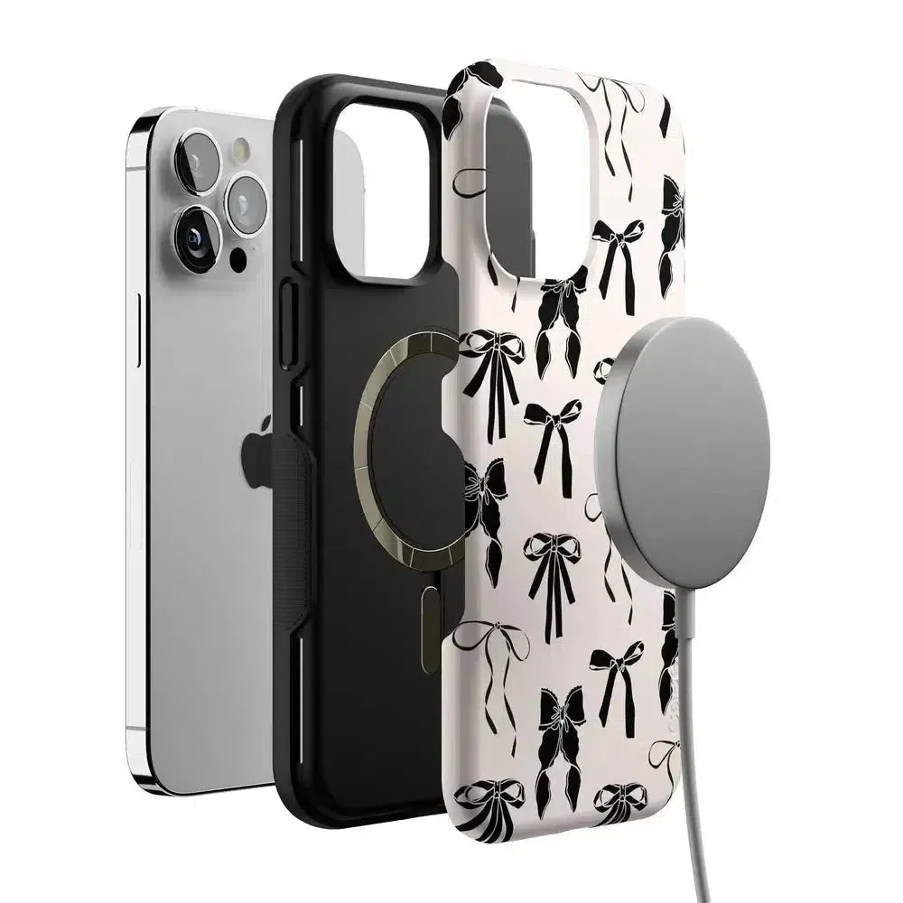 Premium Quality Goth Girlie | Black Bows Case  Stylish & Comfortable