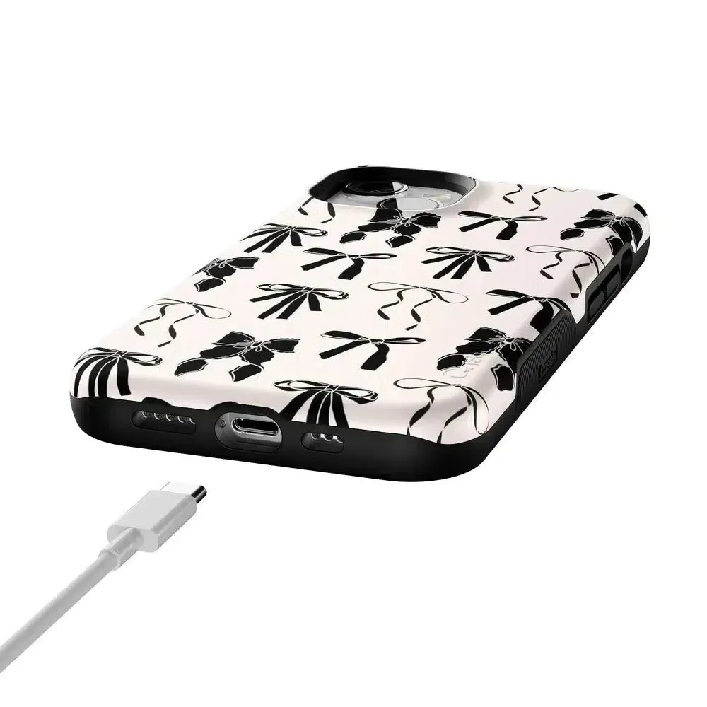 Premium Quality Goth Girlie | Black Bows Case  Stylish & Comfortable