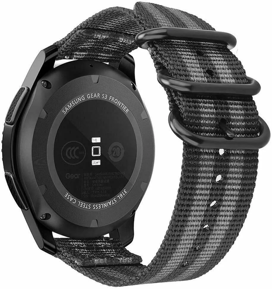 Premium Quality Huawei Watch 3 (Pro) Nylon Strap with Buckle (Black/Grey)  Going Fast!