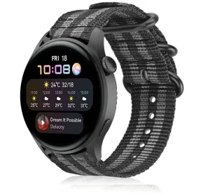 Premium Quality Huawei Watch 3 (Pro) Nylon Strap with Buckle (Black/Grey)  Going Fast!
