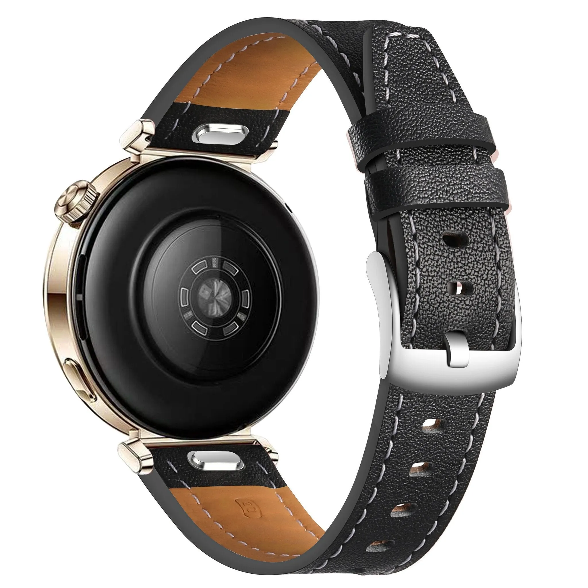 Premium Quality Huawei Watch 5 - 42mm 'One Push' Leather Strap (Black)  Going Fast!