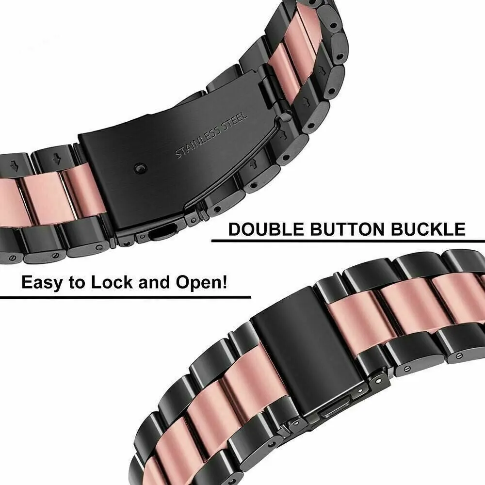 Premium Quality Huawei Watch 5 - 42mm Steel Strap (Black/Pink)  Dont Miss Out!