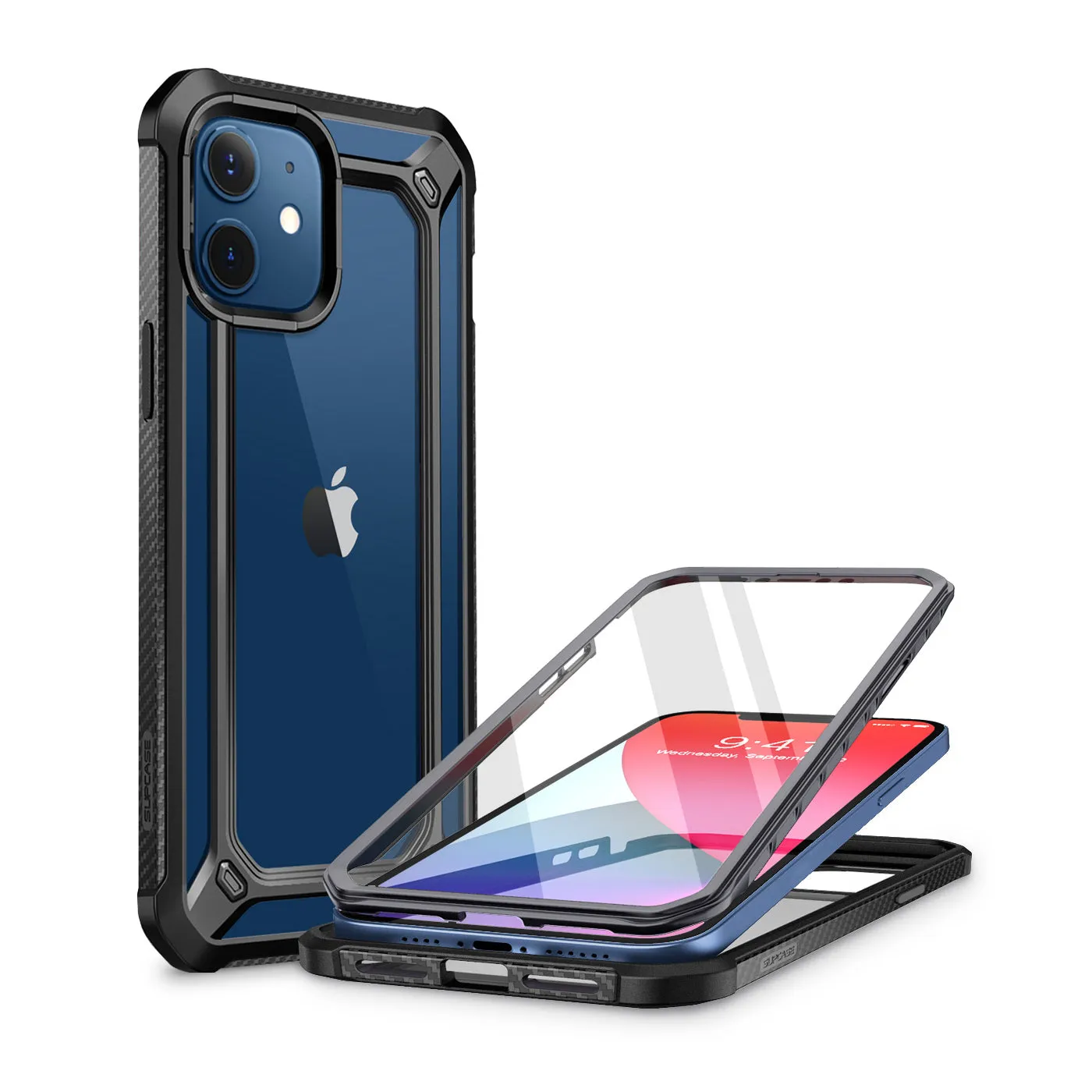 Premium Quality iPhone 12 6.1 inch Unicorn Beetle Exo with Screen Protector Clear Case-Black  Limited Release!