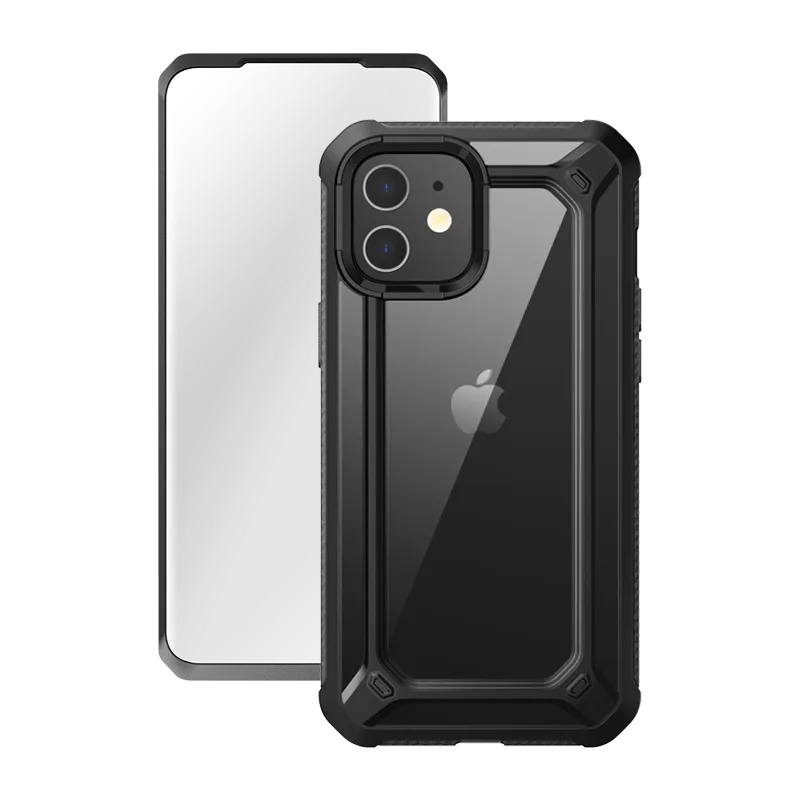 Premium Quality iPhone 12 6.1 inch Unicorn Beetle Exo with Screen Protector Clear Case-Black  Limited Release!