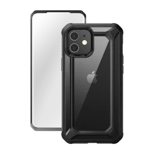Premium Quality iPhone 12 6.1 inch Unicorn Beetle Exo with Screen Protector Clear Case-Black  Limited Release!
