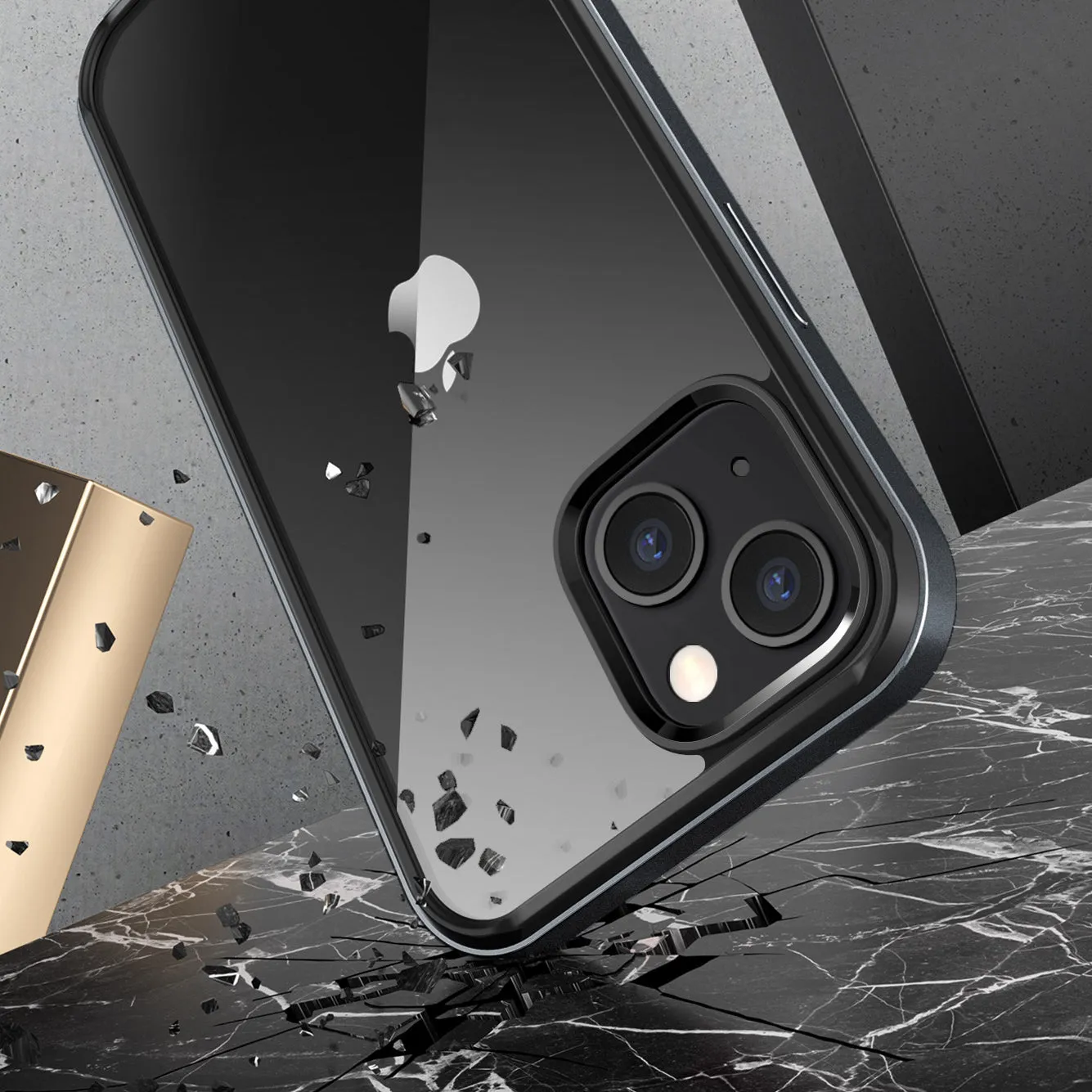 Premium Quality iPhone 13 6.1 inch Unicorn Beetle Edge with Screen Protector Clear Case-Black  Going Fast!