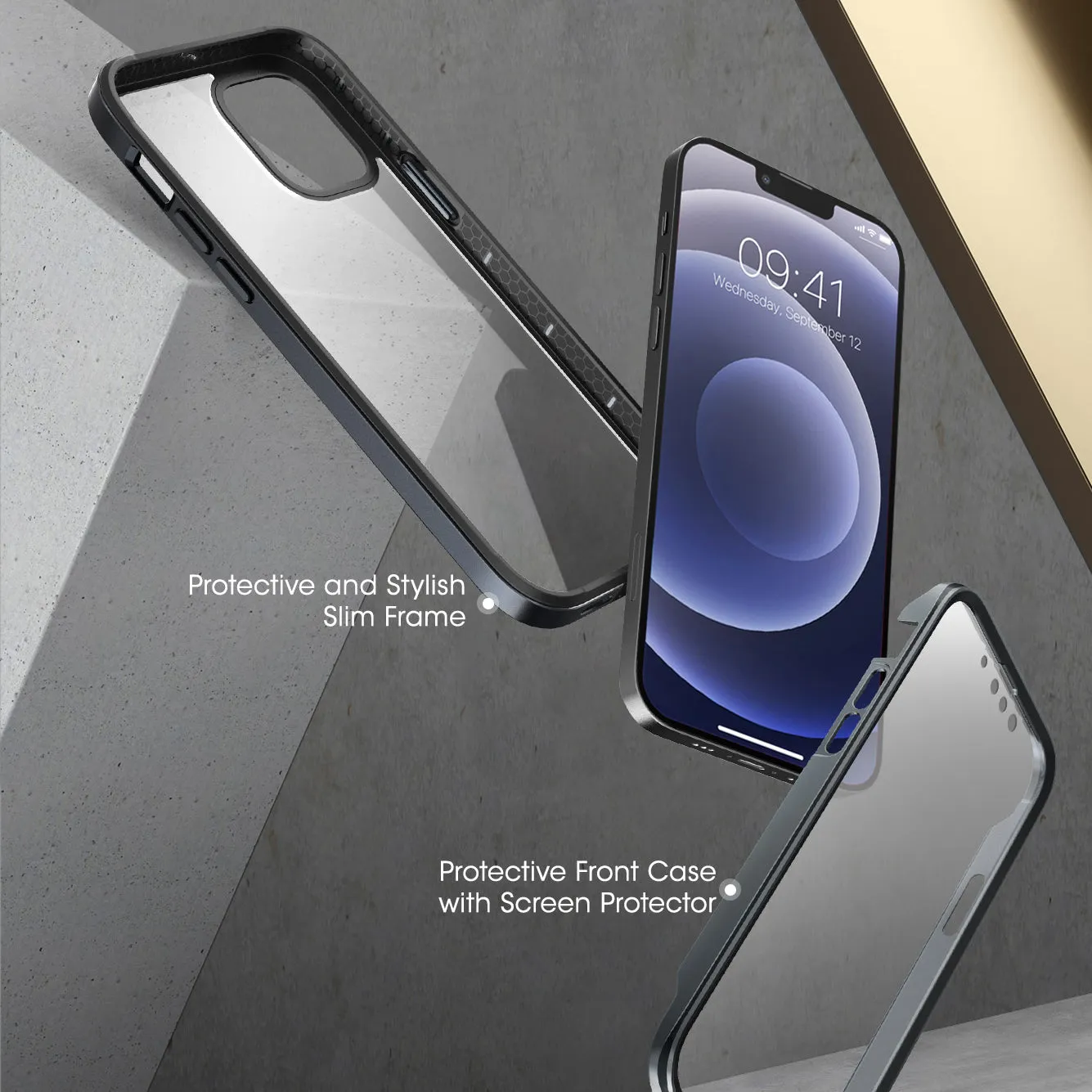Premium Quality iPhone 13 6.1 inch Unicorn Beetle Edge with Screen Protector Clear Case-Black  Going Fast!