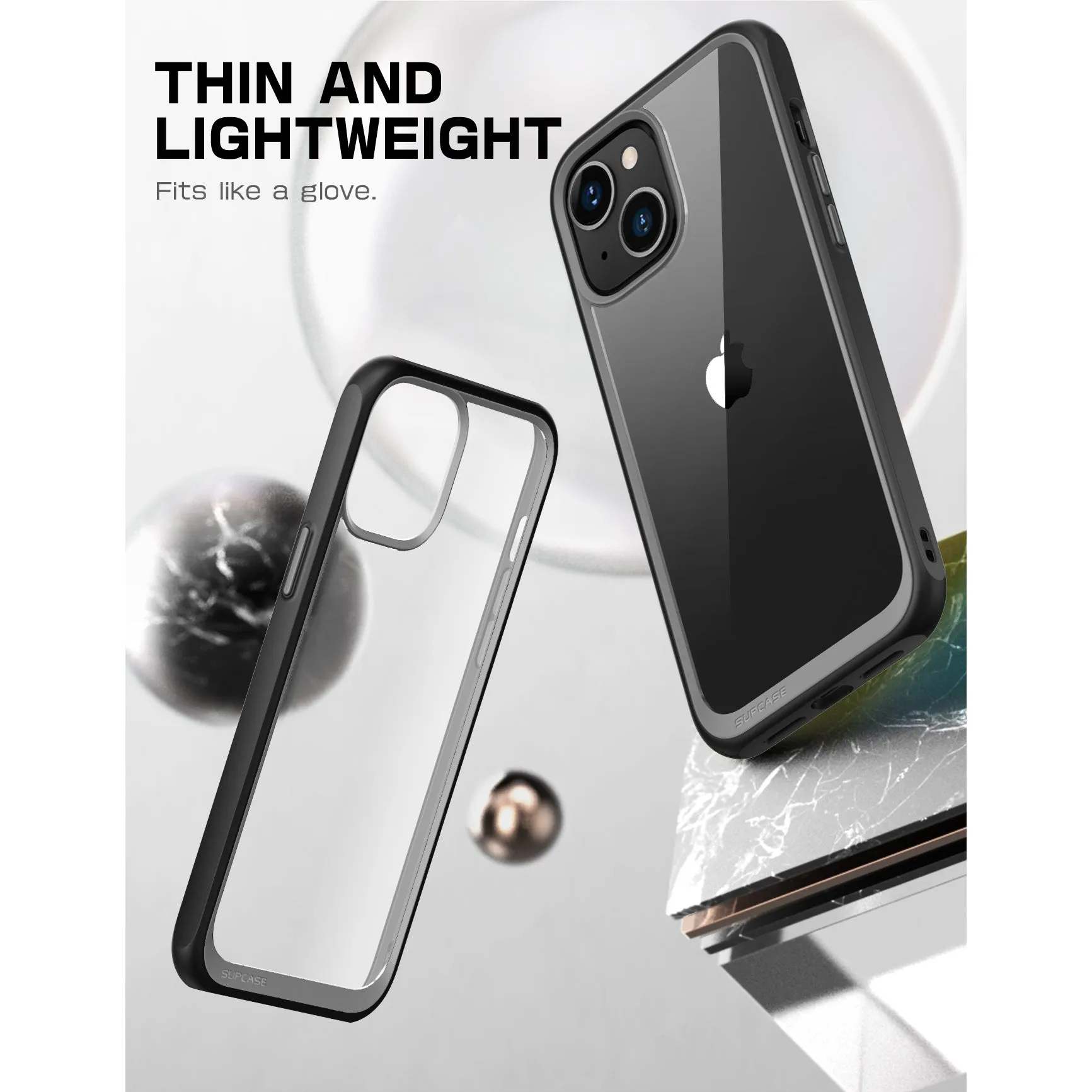 Premium Quality iPhone 14 Plus 6.7 inch Unicorn Beetle Style Slim Clear Case-Black  Limited Release!