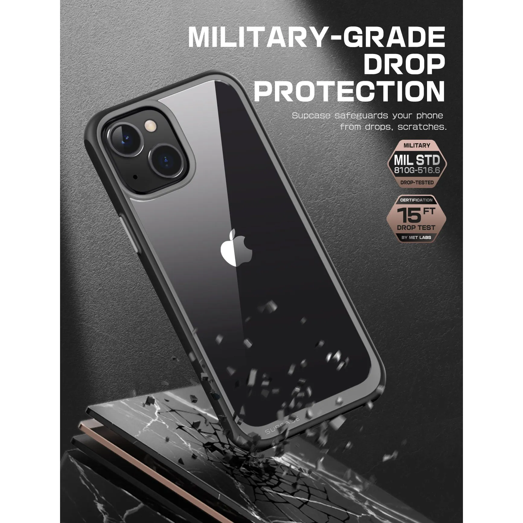 Premium Quality iPhone 14 Plus 6.7 inch Unicorn Beetle Style Slim Clear Case-Black  Limited Release!