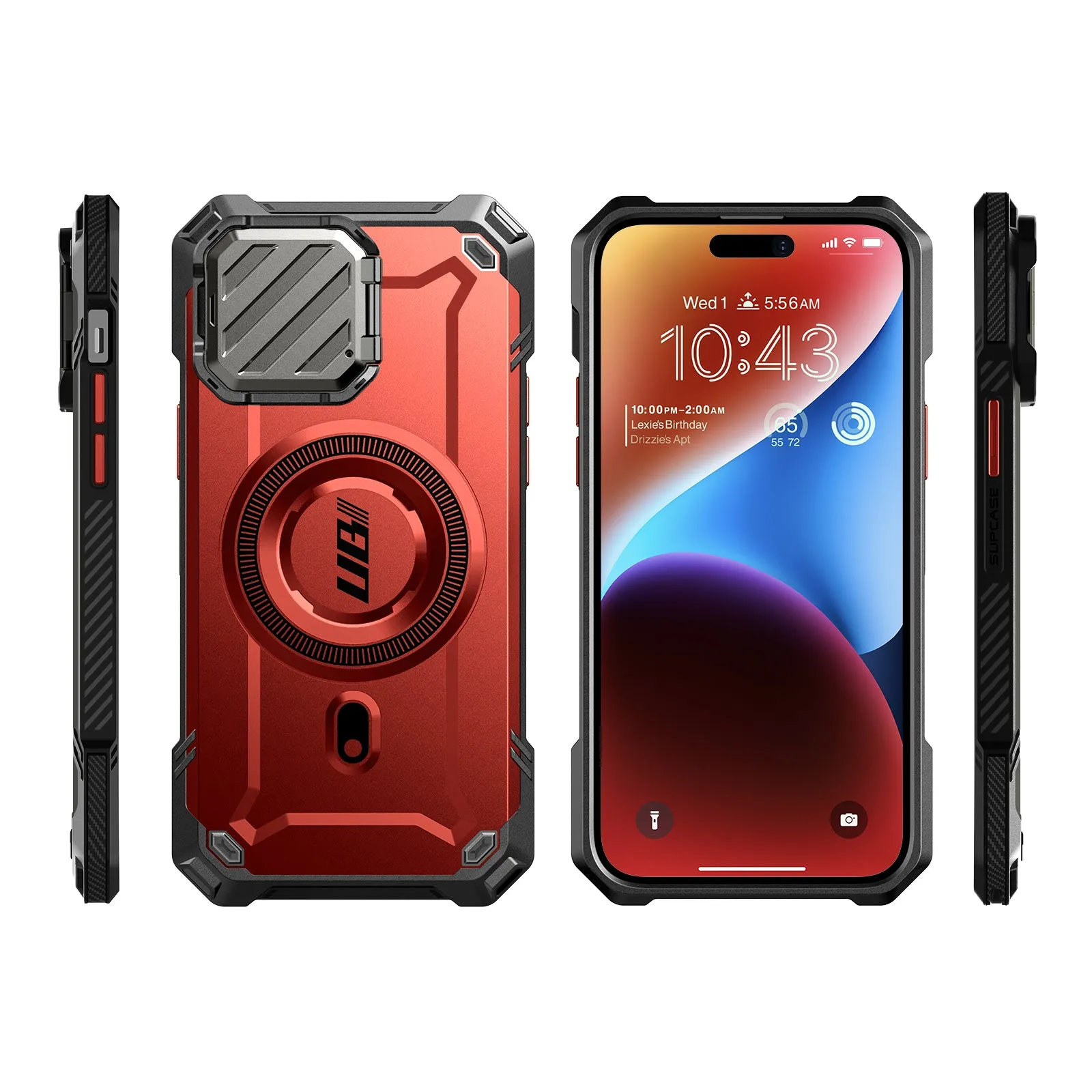 Premium Quality iPhone 14 Pro Max 6.7 inch Unicorn Beetle MAG XT MagSafe Holster Case-Metallic Red  Limited Availability!