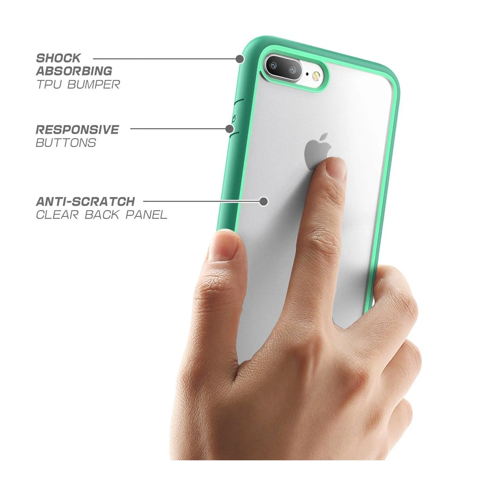 Premium Quality iPhone 8 Plus Unicorn Beetle Style Slim Clear Case-Green  Going Fast!