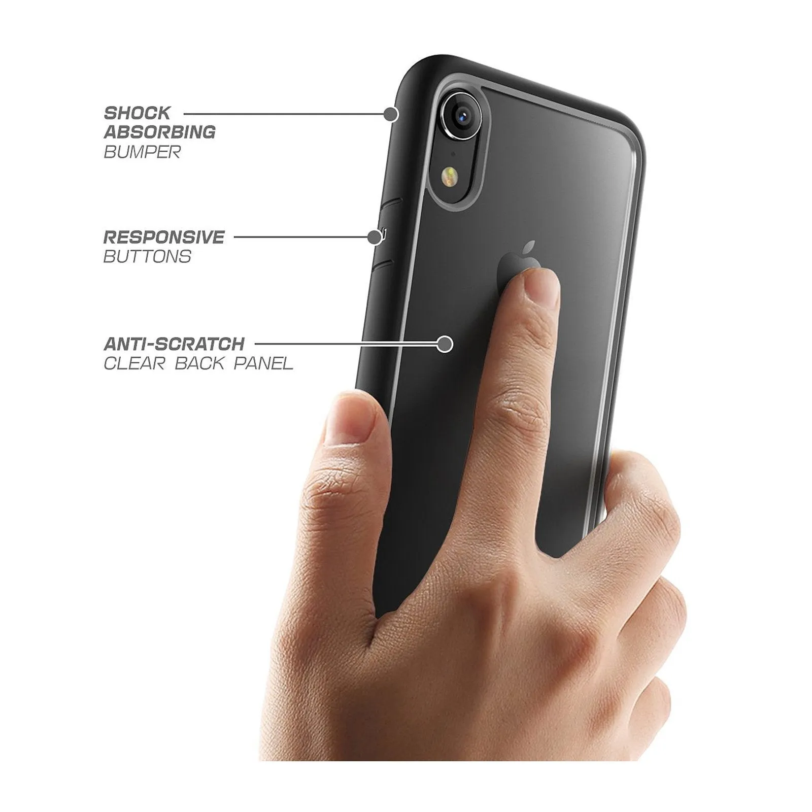 Premium Quality iPhone XR Unicorn Beetle Style Slim Clear Case-Black  Limited Release!