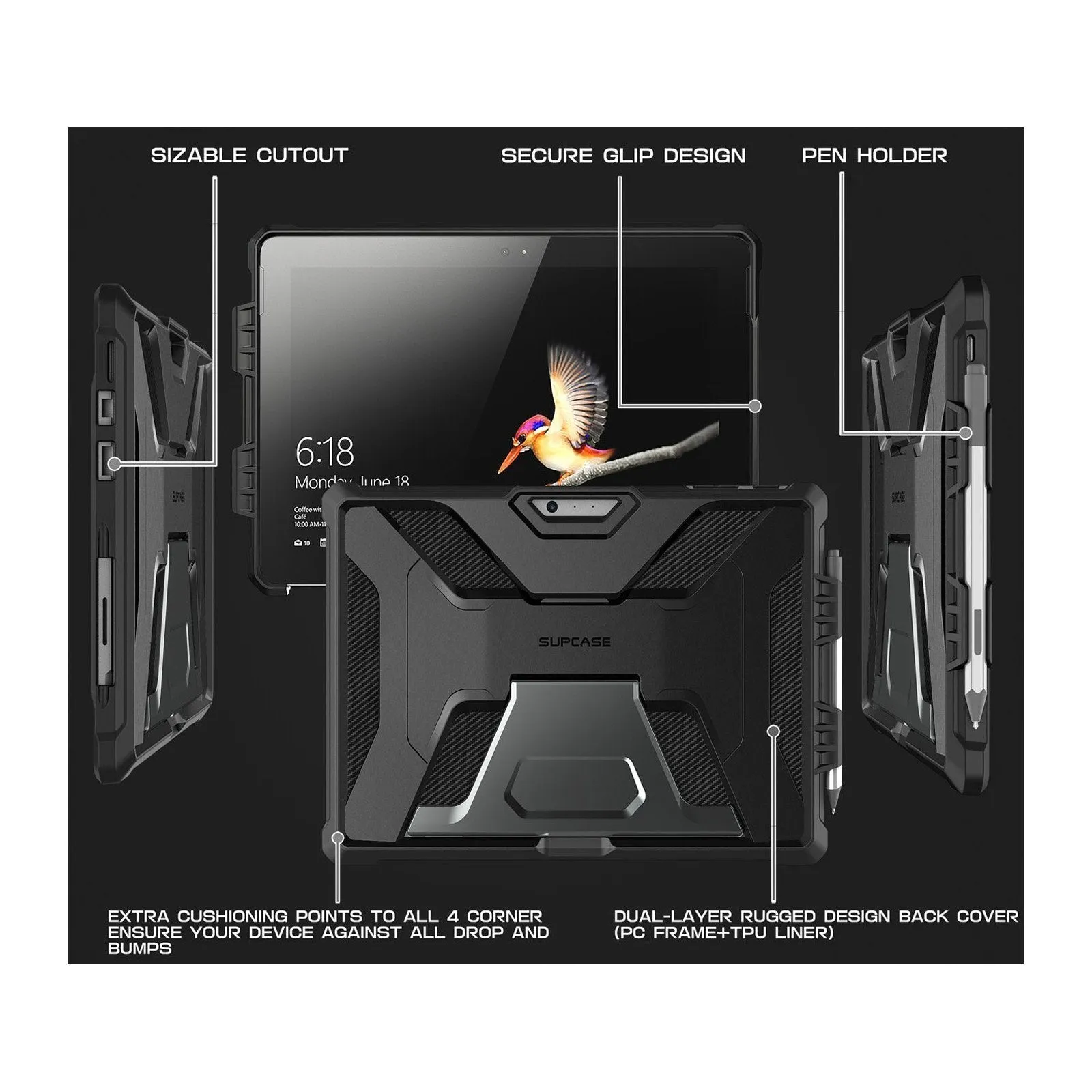 Premium Quality Microsoft Surface Pro Unicorn Beetle PRO Rugged Case-Black  Dont Miss Out!