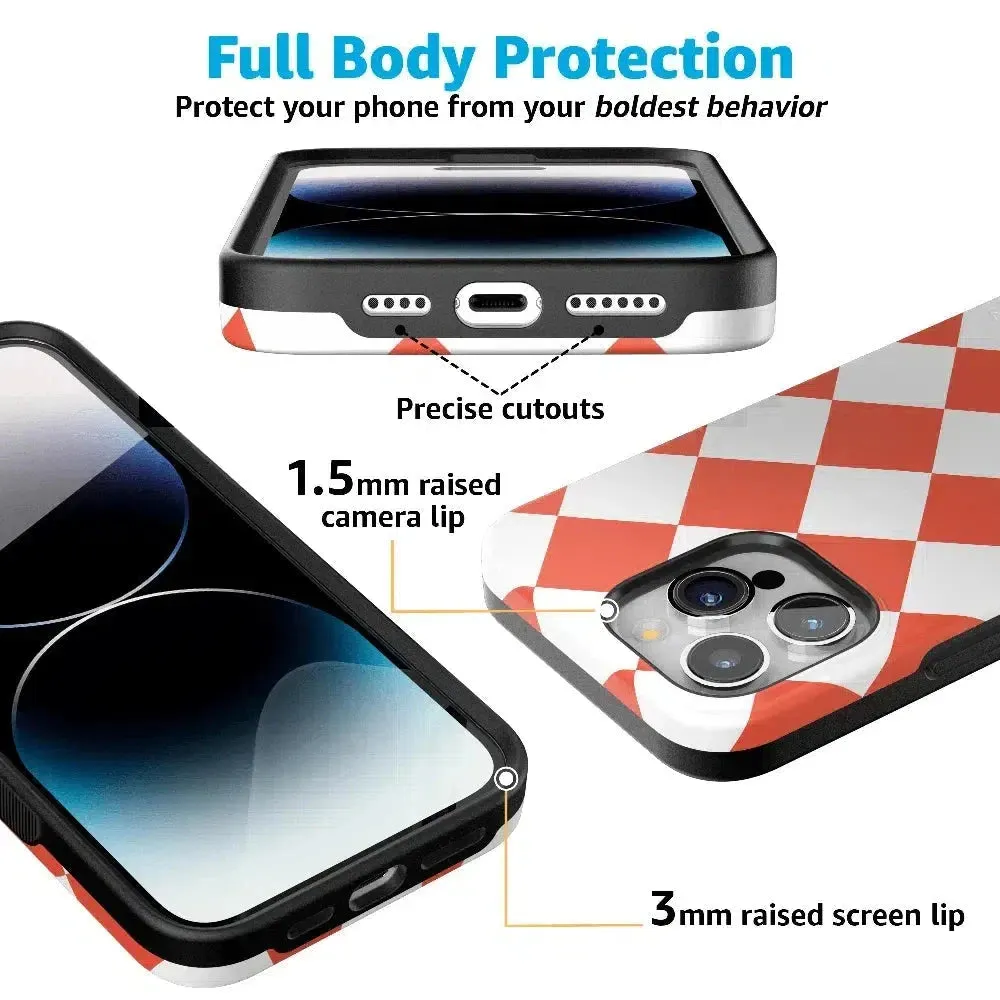 Premium Quality Red Checkerboard | High Contrast Design Case  Limited Availability!