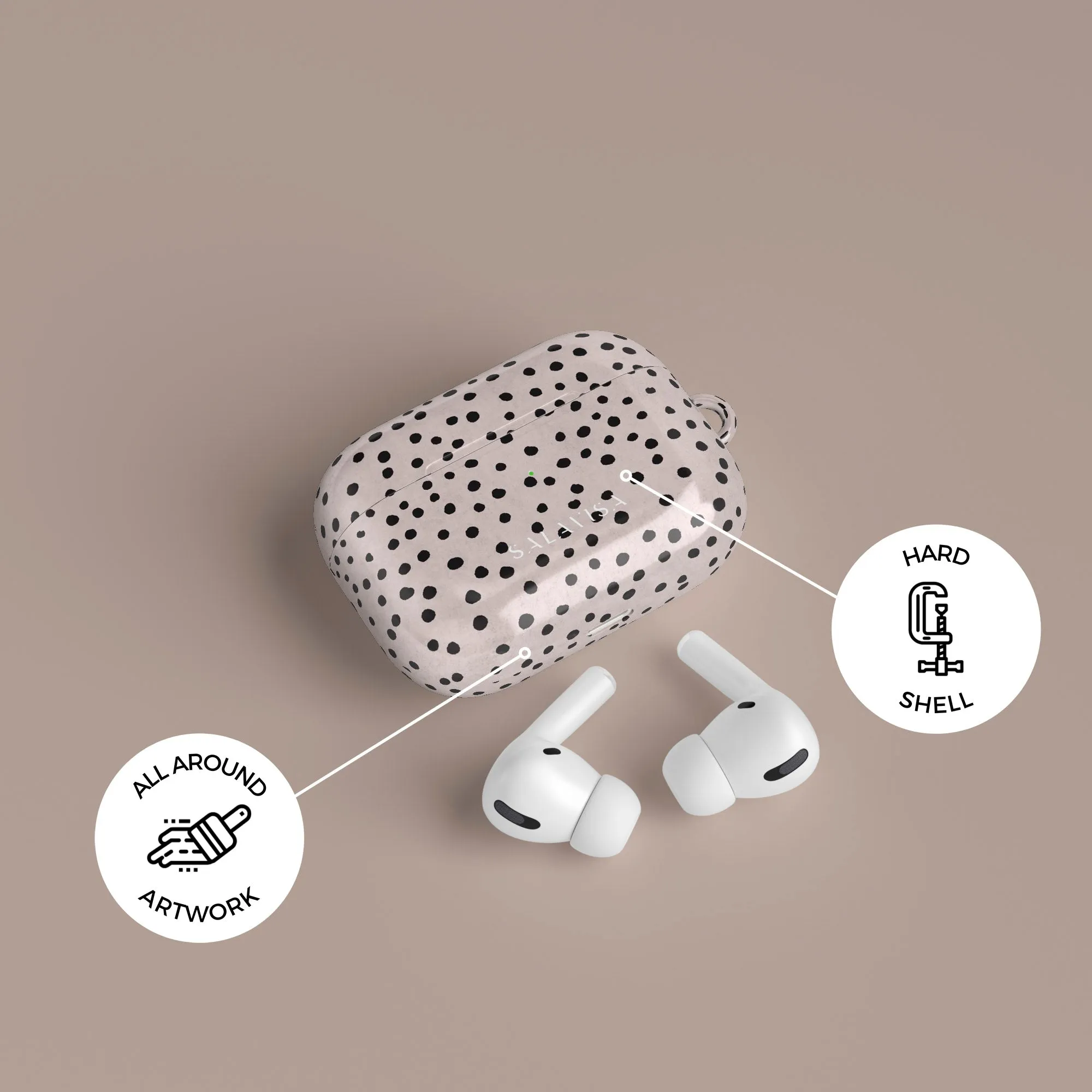 Premium Quality Rose Pink Polka Dots AirPods Case  Today Only!