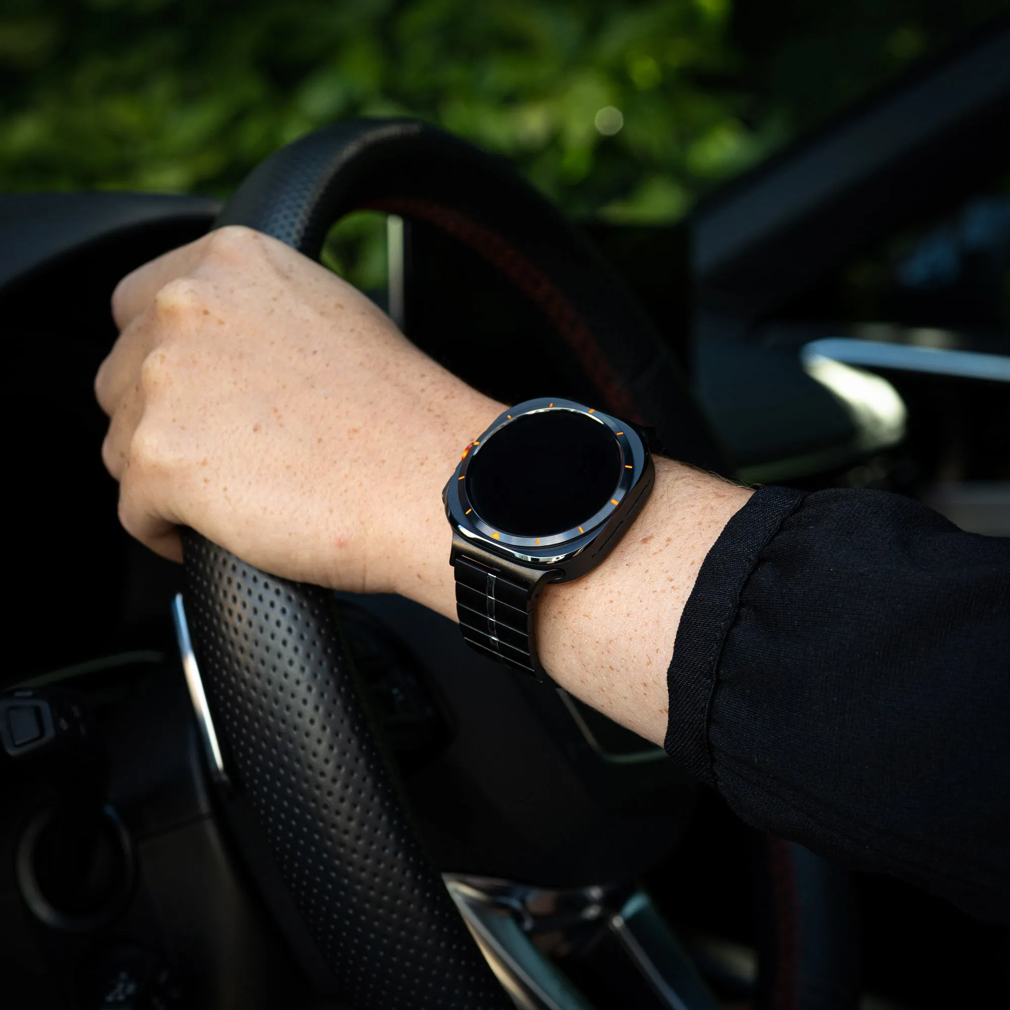 Premium Quality Samsung Galaxy Watch Ultra Premium Metal Strap (Black/Silver)  Ends Soon!