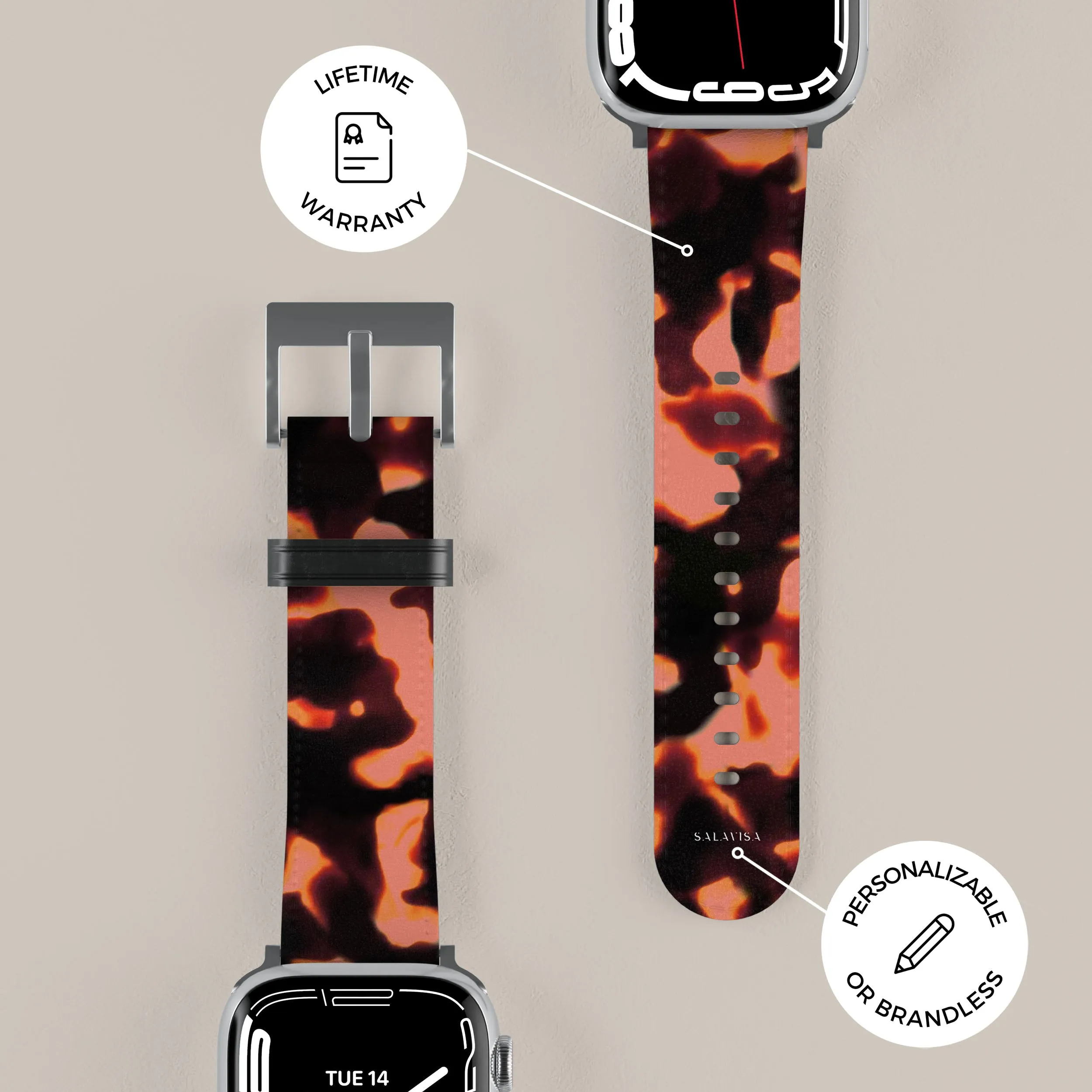 Premium Quality Tortoise Red Apple Watch Band  Almost Gone!