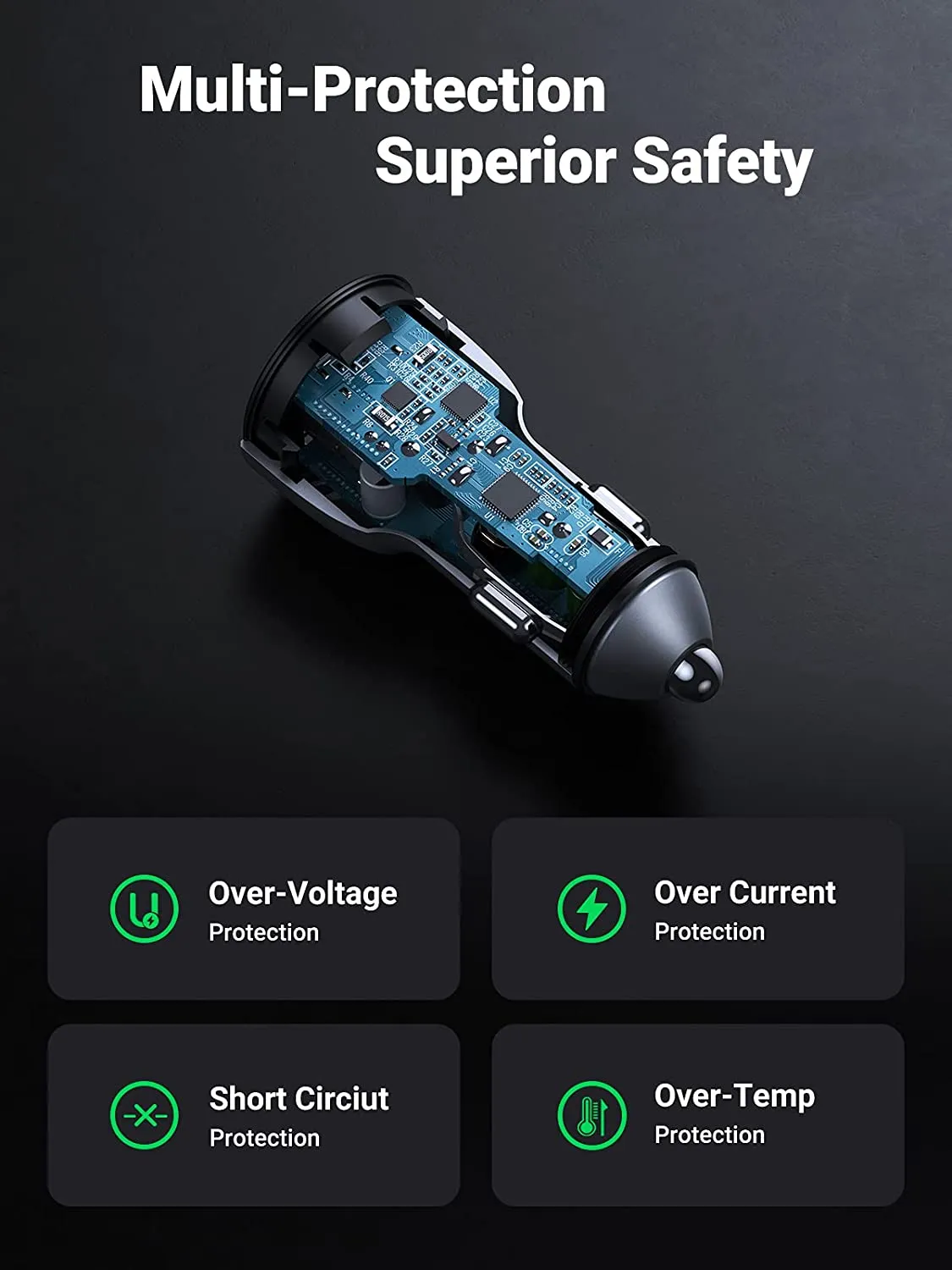 Premium Quality UGREEN USB Car Charger Adapter 36W  Limited Stock!