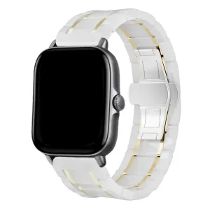 Premium Quality Xiaomi Amazfit GTS Ceramic/Steel Strap (White/Gold)  Ends Soon!