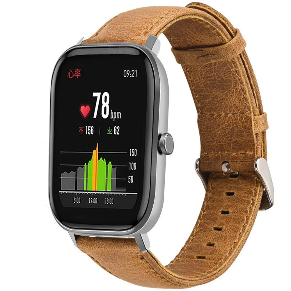 Premium Quality Xiaomi Amazfit GTS Leather Strap (Brown)  Today Only!