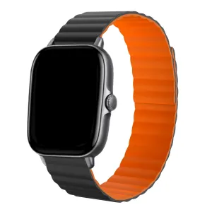Premium Quality Xiaomi Amazfit GTS Magnetic Silicone Strap (Black/Orange)  Dont Miss Out!