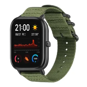 Premium Quality Xiaomi Amazfit GTS Nylon Strap with Buckle (Green)  Last Chance!