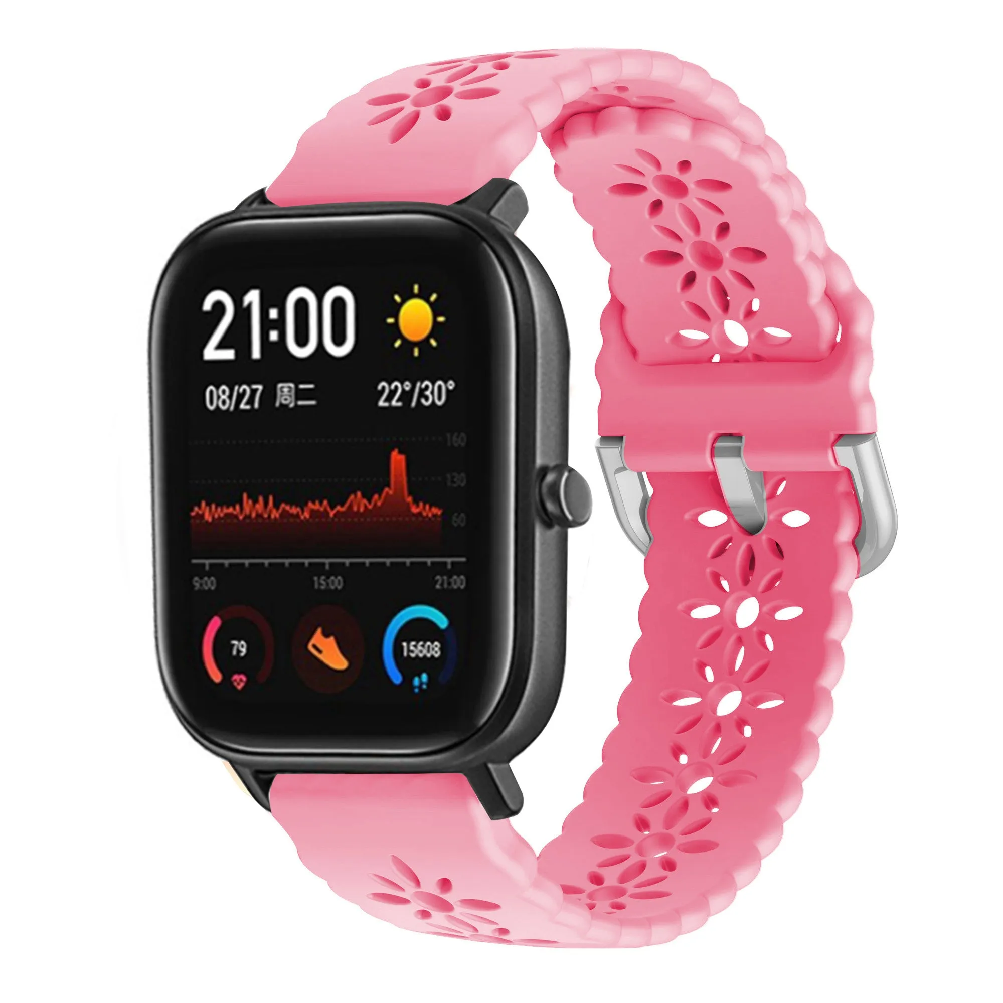 Premium Quality Xiaomi Amazfit GTS Silicone Strap Patterned (Bright Pink)  Almost Sold Out!