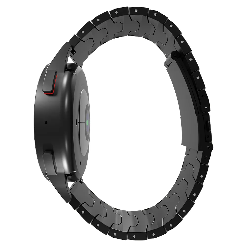 Premium Quality Xiaomi Amazfit GTS Steel Iron Strap (Black/Red)  Today Only!