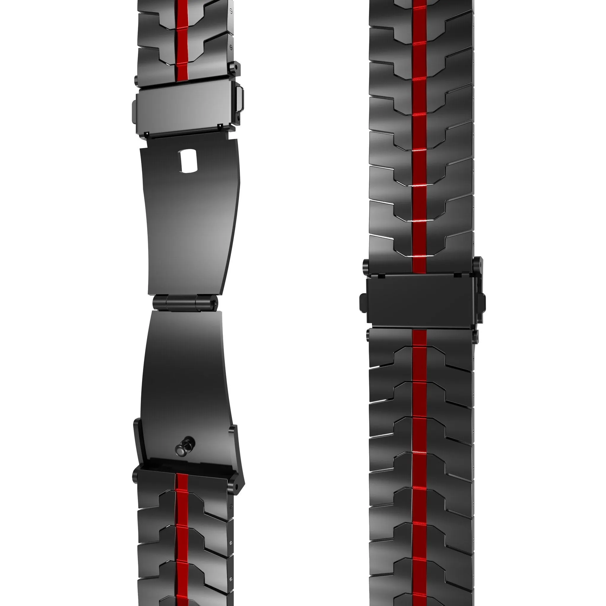 Premium Quality Xiaomi Amazfit GTS Steel Iron Strap (Black/Red)  Today Only!