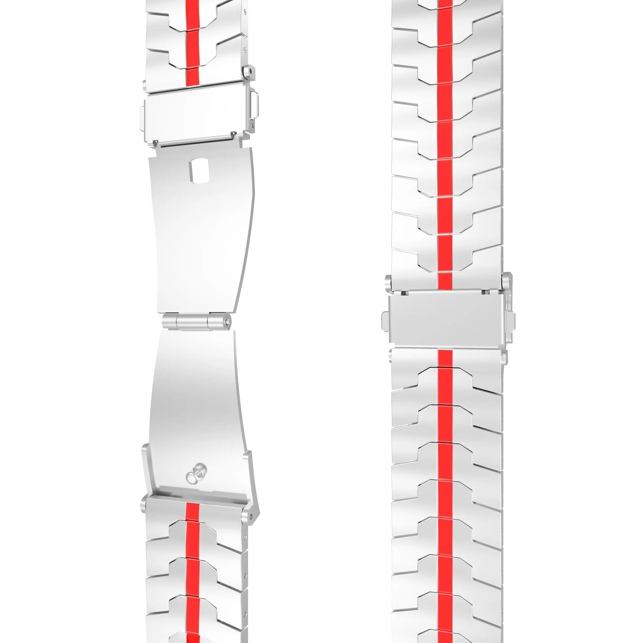 Premium Quality Xiaomi Amazfit GTS Steel Iron Strap (Silver/Red)  Limited Release!