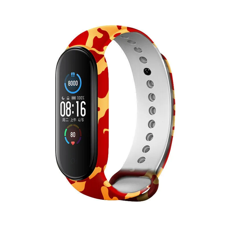 Premium Quality Xiaomi Mi Band 7 Camo Strap (Red/Yellow)  Dont Miss Out!