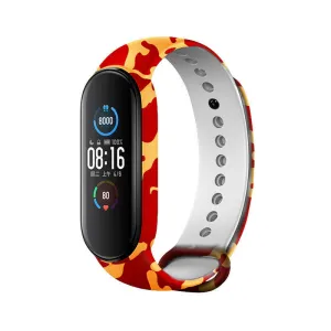 Premium Quality Xiaomi Mi Band 7 Camo Strap (Red/Yellow)  Dont Miss Out!