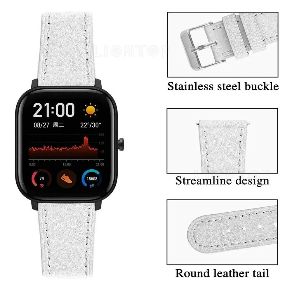 Selling Fast Amazfit GTS 2 Leather Strap (White)  Limited Availability!