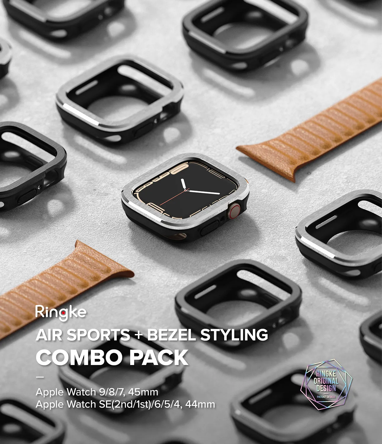 Selling Fast Apple Watch Series (45mm / 44mm) | Air Sports (Black)   Bezel Styling  Stylish & Comfortable