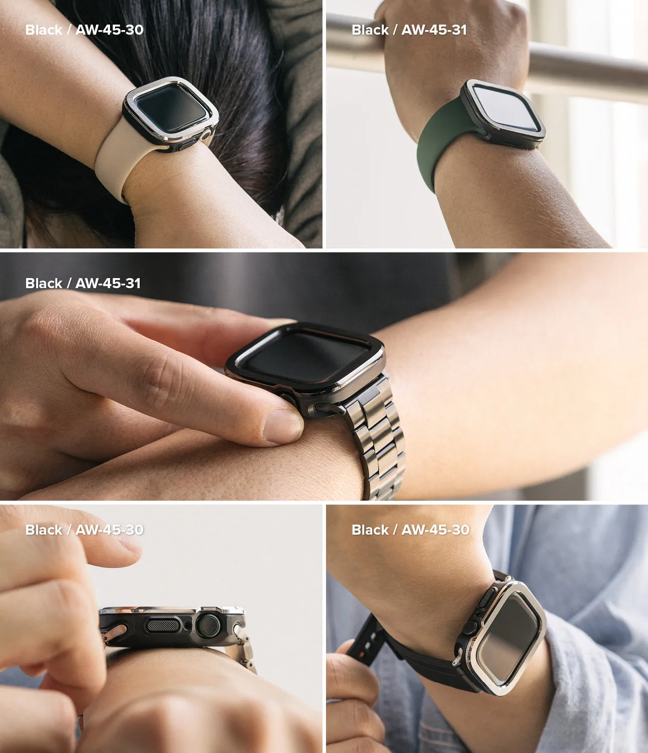 Selling Fast Apple Watch Series (45mm / 44mm) | Air Sports (Black)   Bezel Styling  Stylish & Comfortable