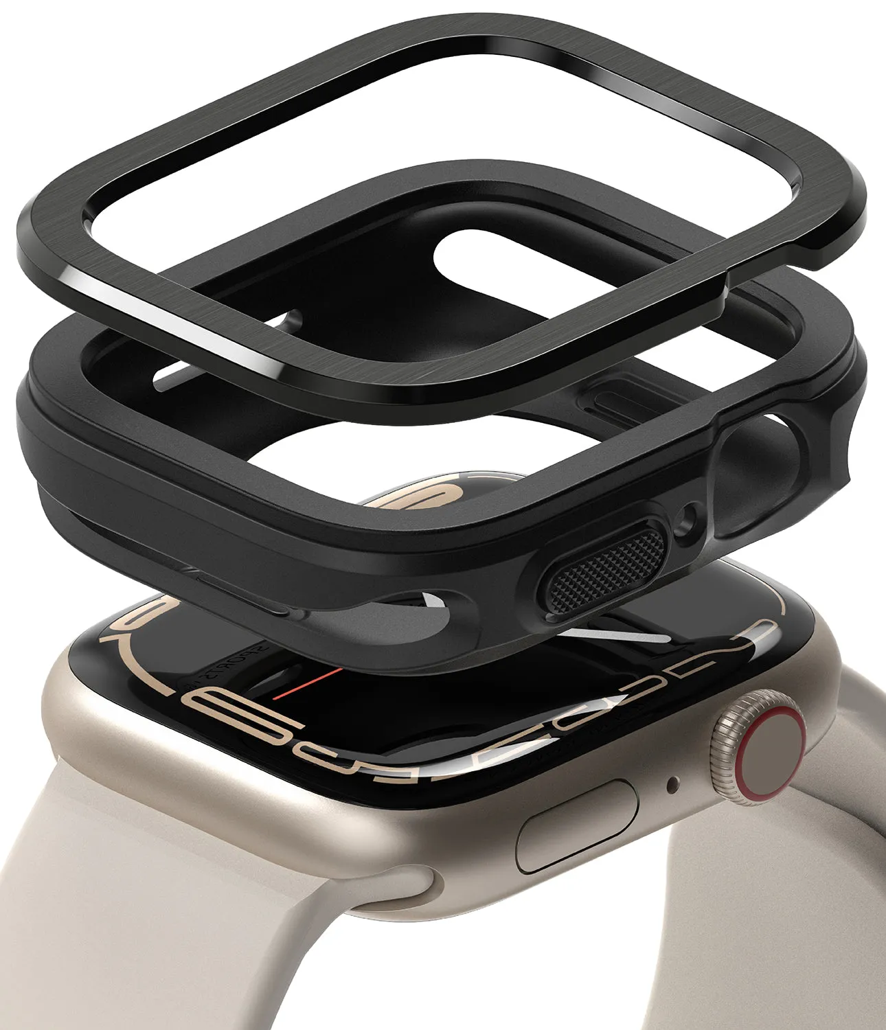 Selling Fast Apple Watch Series (45mm / 44mm) | Air Sports (Black)   Bezel Styling  Stylish & Comfortable